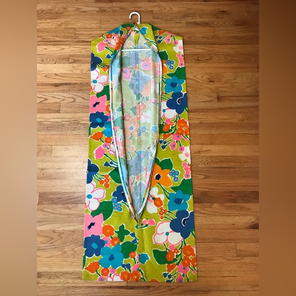 1970’s Floral Cloth Garment Bag, Vintage, hippy, retro - Picture 3 of 7